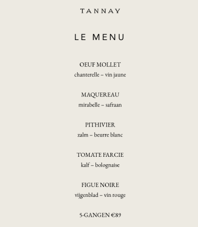 menu